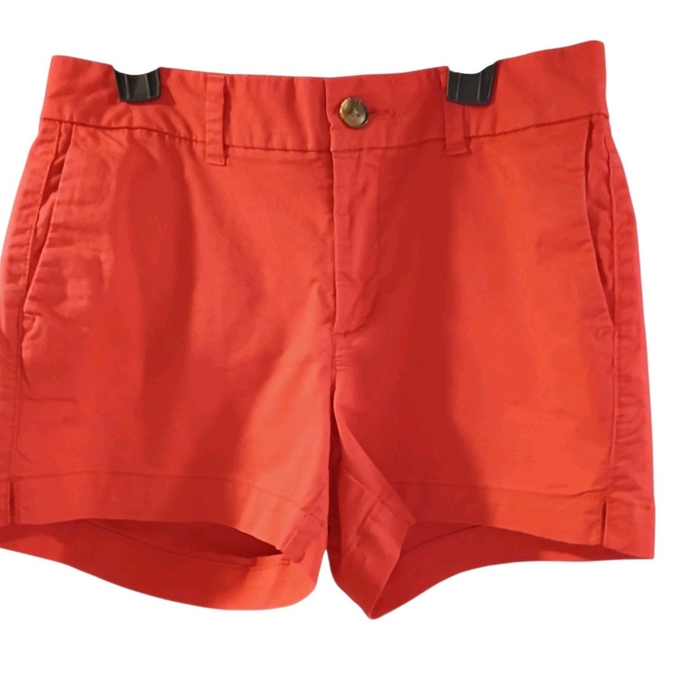 Old Navy Women's Size 0 Red Orange Summer Shorts‎ Mid Rise Pockets Casual EUC